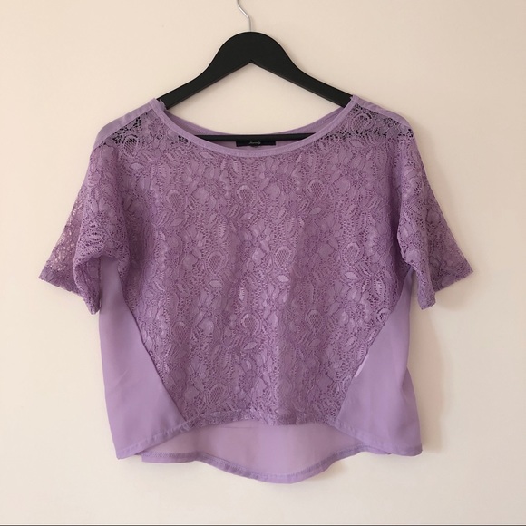 3/$20 🖤 Lavender lace chiffon blouse - Picture 4 of 7